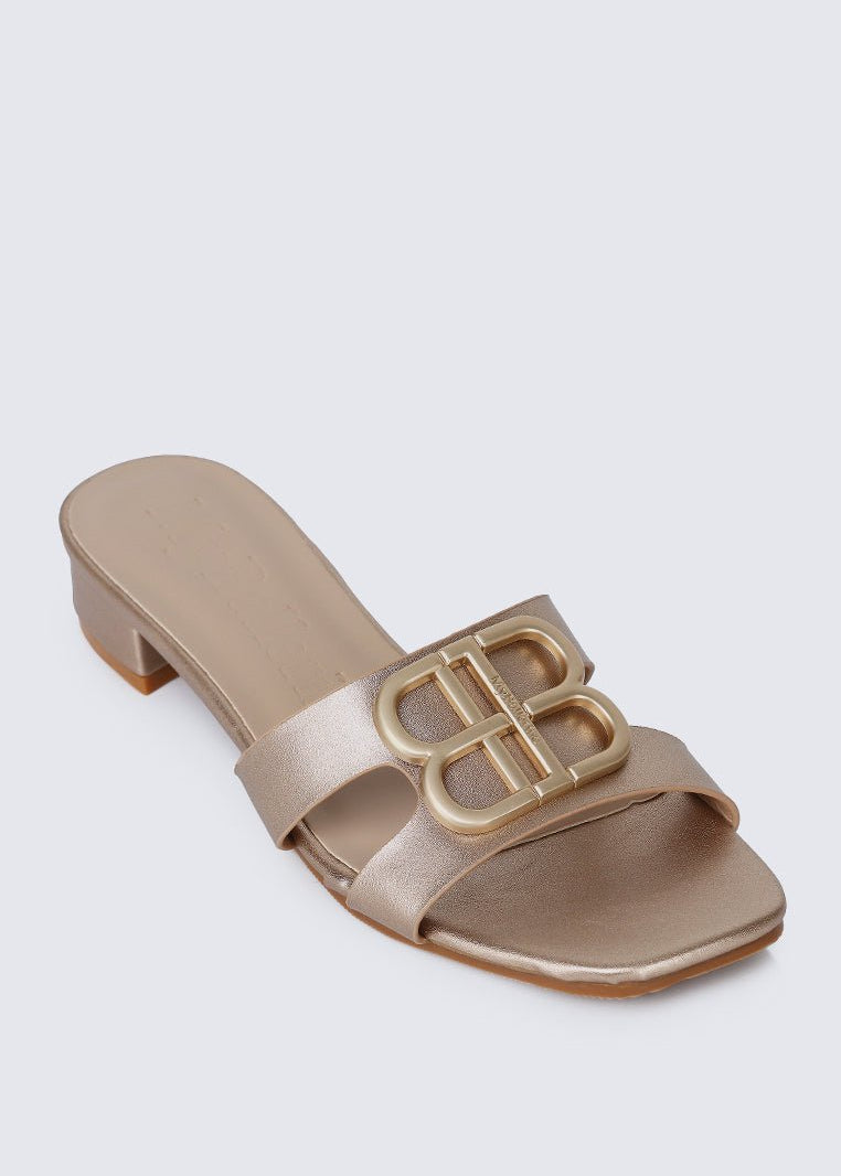 Berorica Comfy Heels In Rose GoldShoes - myballerine