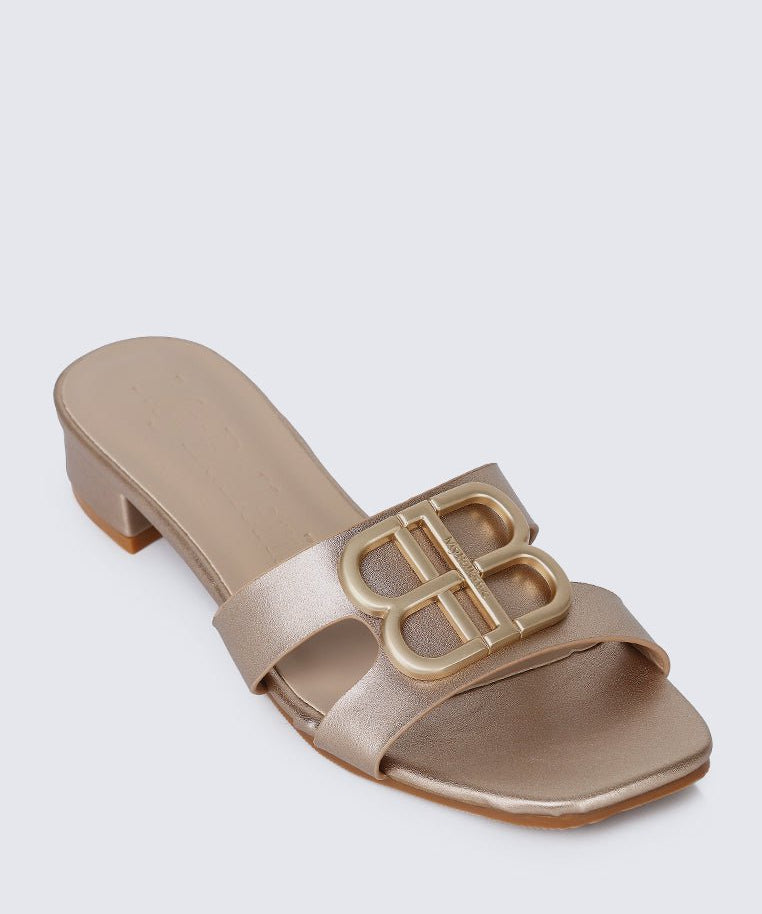Berorica Comfy Heels In Rose GoldShoes - myballerine