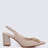 Betsy Comfy Heels In Almond - myballerine