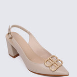 Betsy Comfy Heels In Almond - myballerine