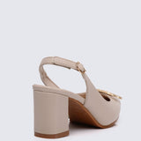 Betsy Comfy Heels In Almond - myballerine