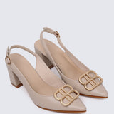 Betsy Comfy Heels In Almond - myballerine