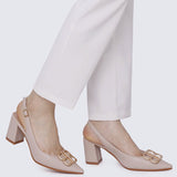 Betsy Comfy Heels In Almond - myballerine