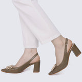 Betsy Comfy Heels In Taupe - myballerine