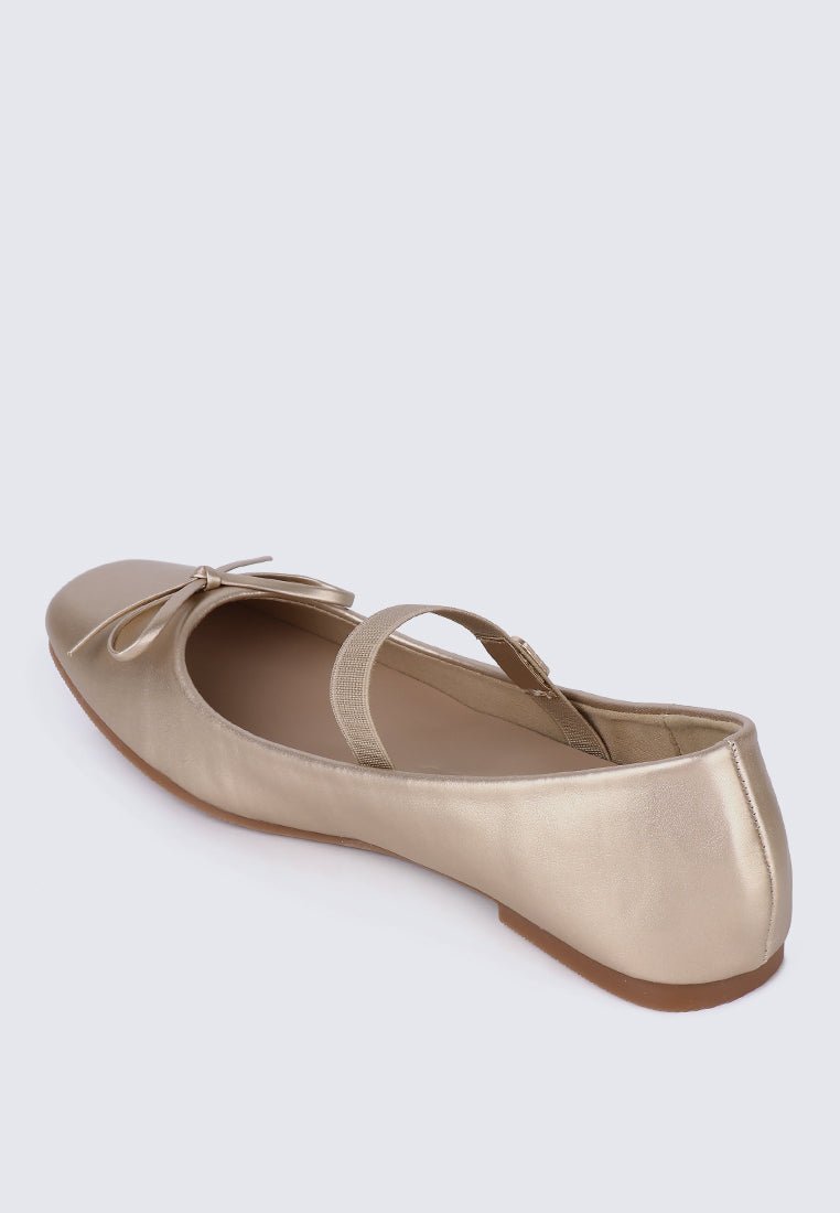 Beyonca Comfy Ballerina In GoldShoes - myballerine