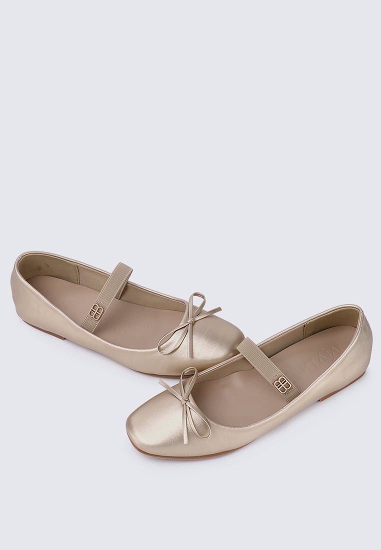 Beyonca Comfy Ballerina In GoldShoes - myballerine