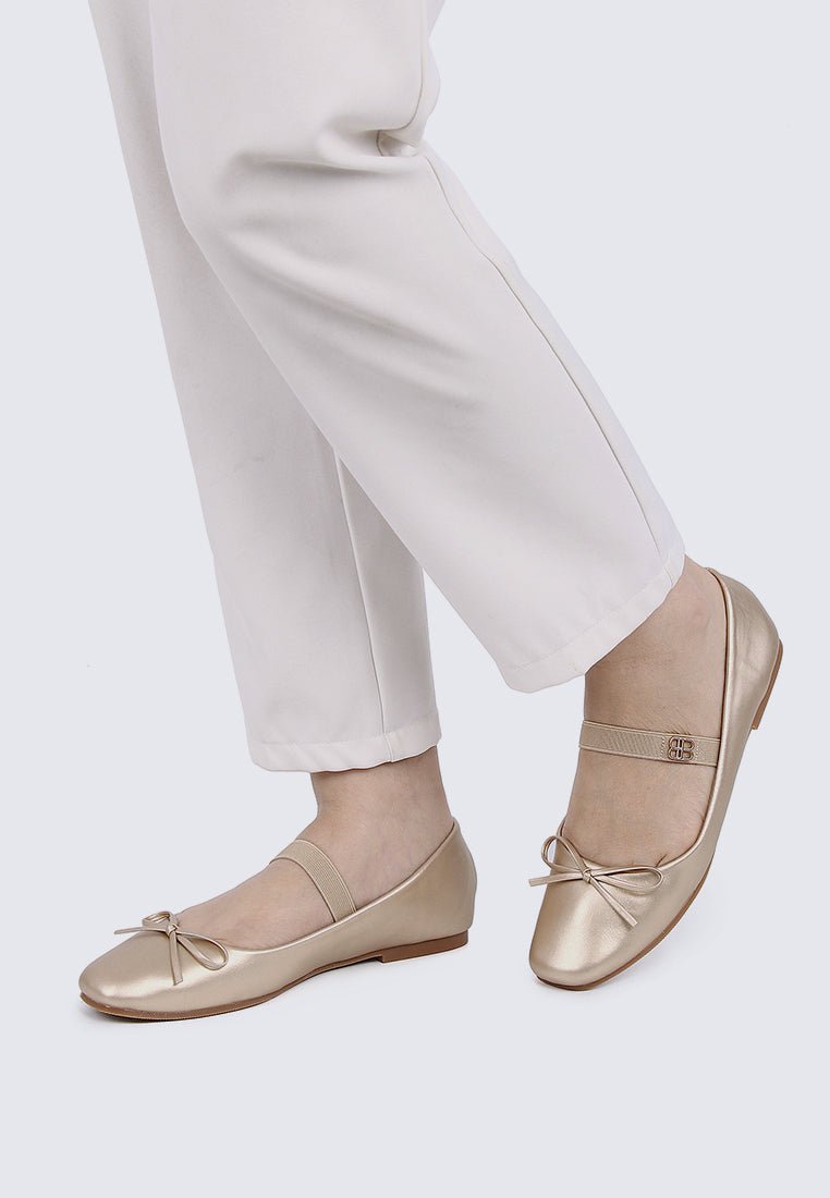Beyonca Comfy Ballerina In GoldShoes - myballerine