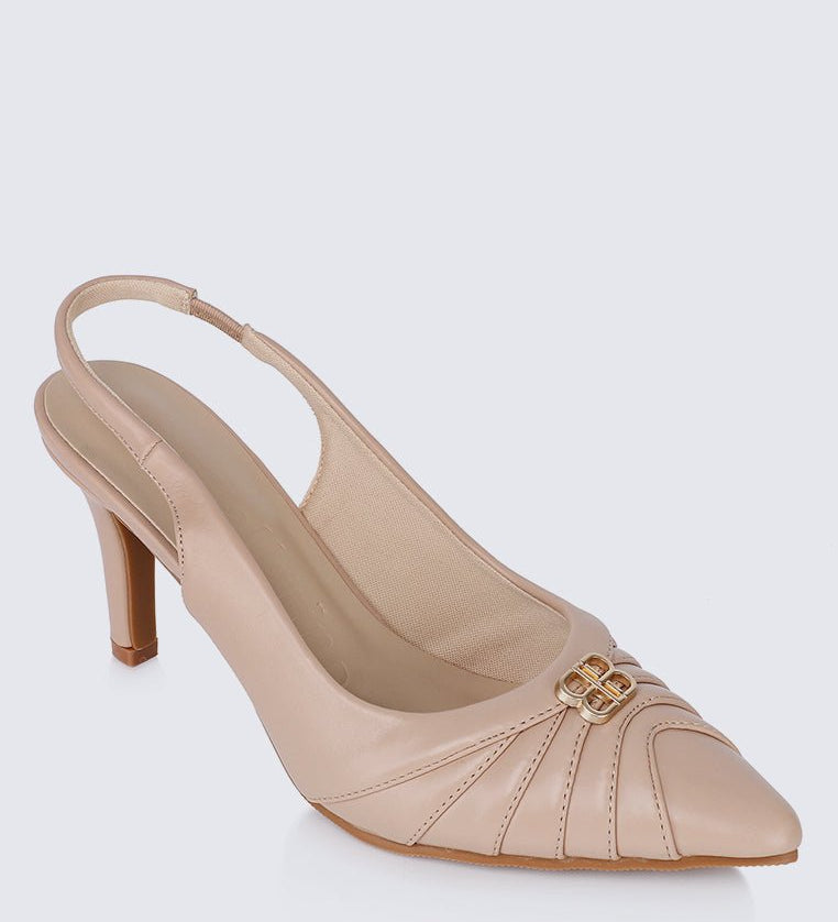 Bovis Comfy Heels In Nude PinkShoes - myballerine