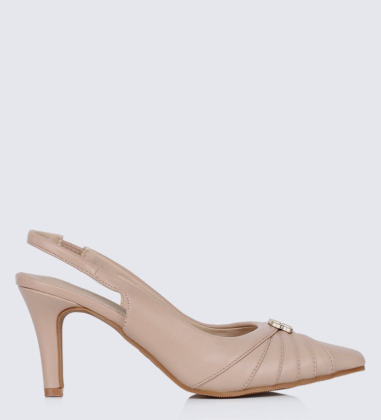 Bovis Comfy Heels In Nude PinkShoes - myballerine