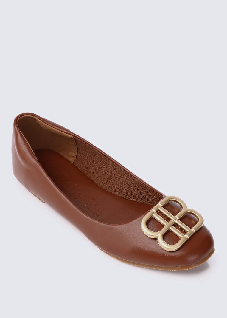 Brenda Comfy Ballerina BrownShoes - myballerine