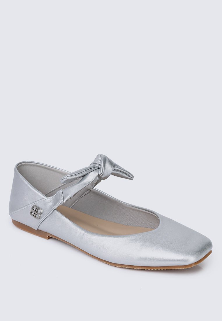 Brenee Comfy Ballerina In Silver - myballerine