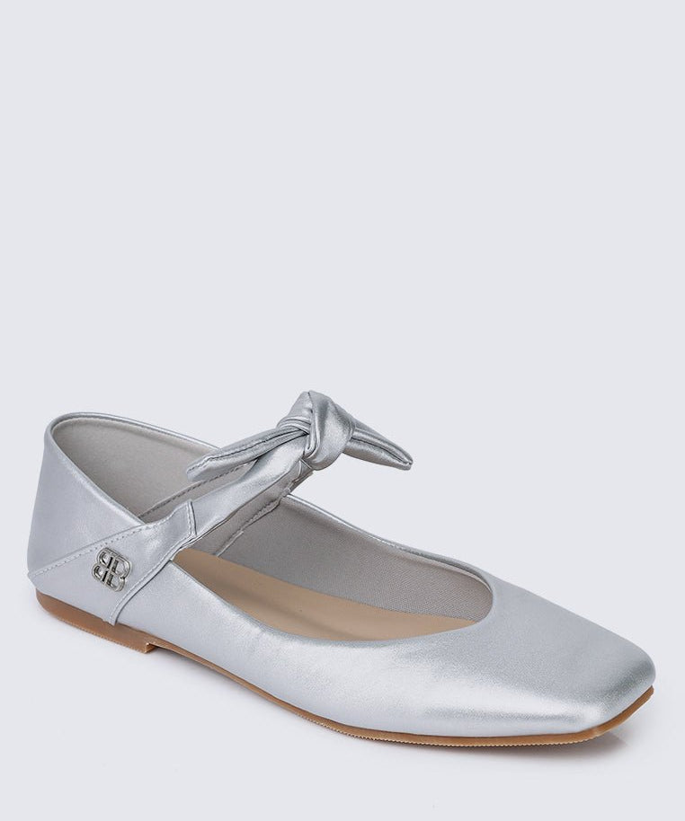 Brenee Comfy Ballerina In Silver - myballerine
