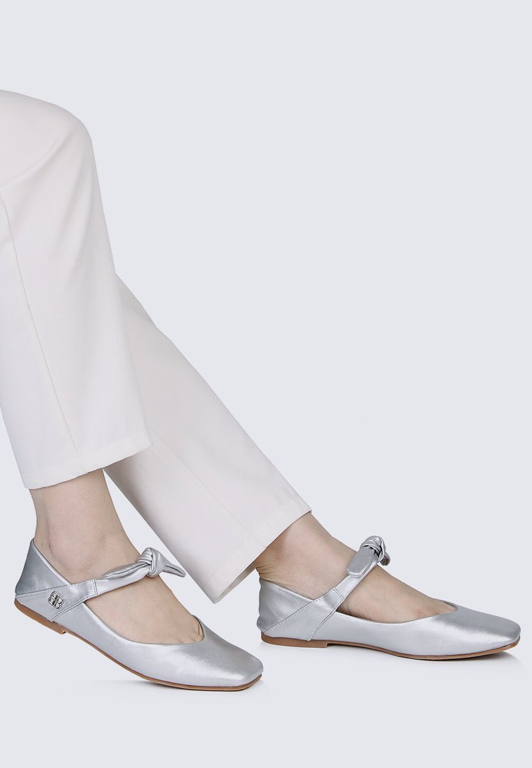 Brenee Comfy Ballerina In Silver - myballerine