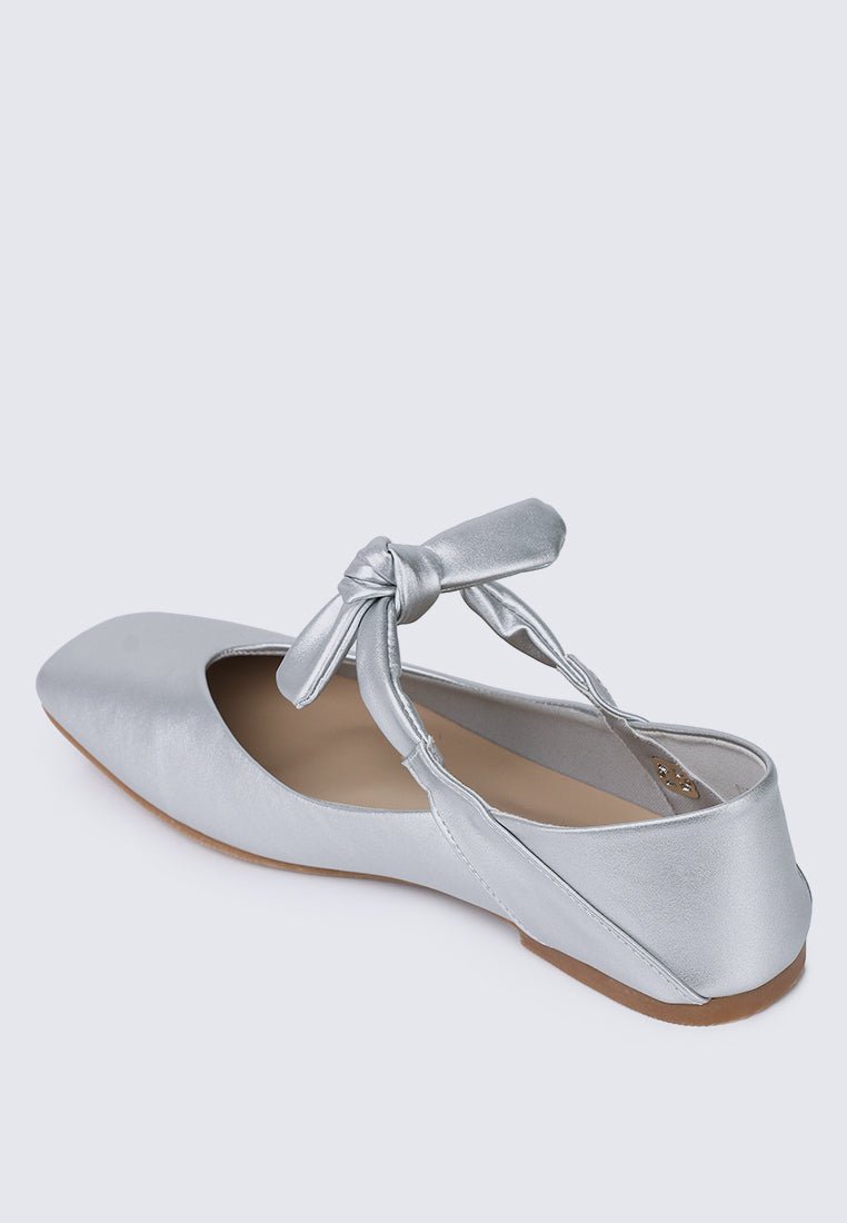 Brenee Comfy Ballerina In Silver - myballerine