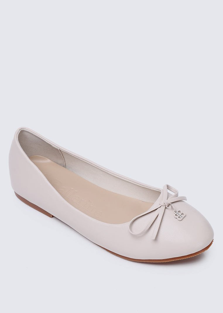 Briony Comfy Ballerina In Beige - myballerine