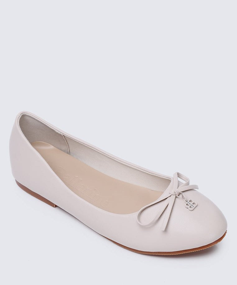Briony Comfy Ballerina In Beige - myballerine
