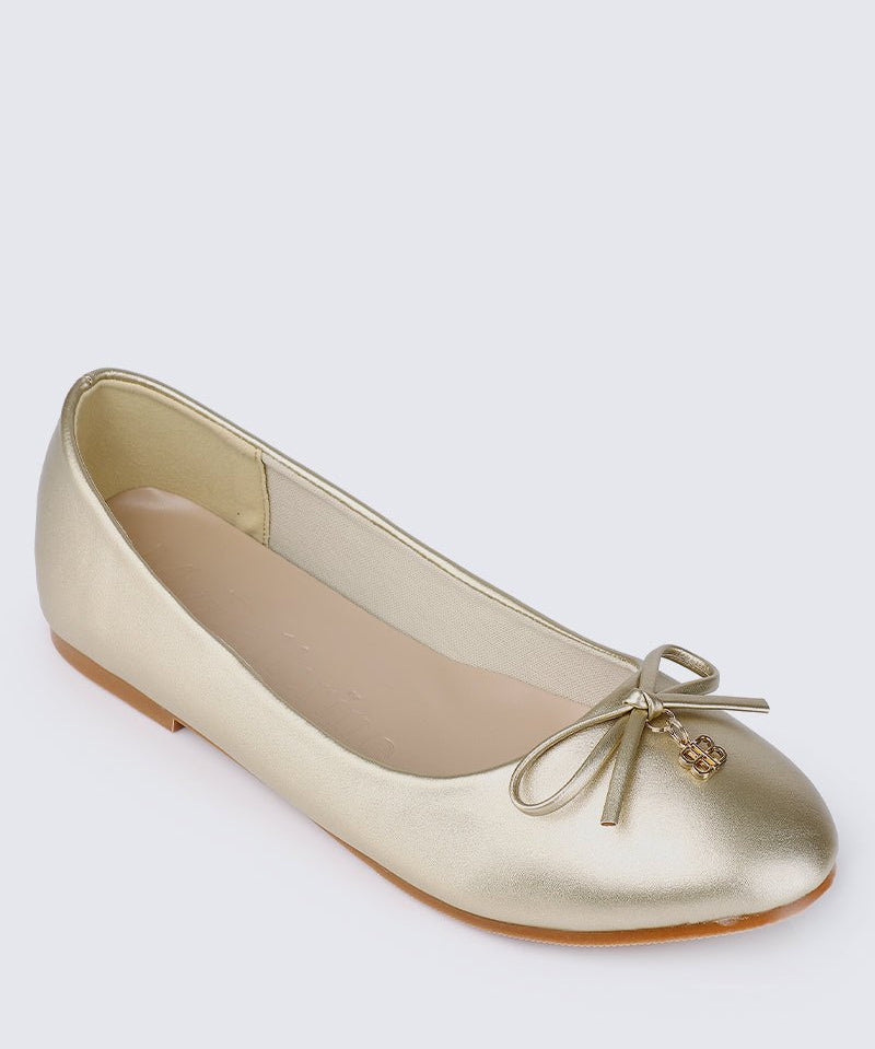 Briony Comfy Ballerina In Gold - myballerine
