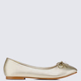 Briony Comfy Ballerina In Gold - myballerine
