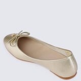 Briony Comfy Ballerina In Gold - myballerine
