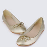 Briony Comfy Ballerina In Gold - myballerine