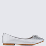 Briony Comfy Ballerina In Silver - myballerine