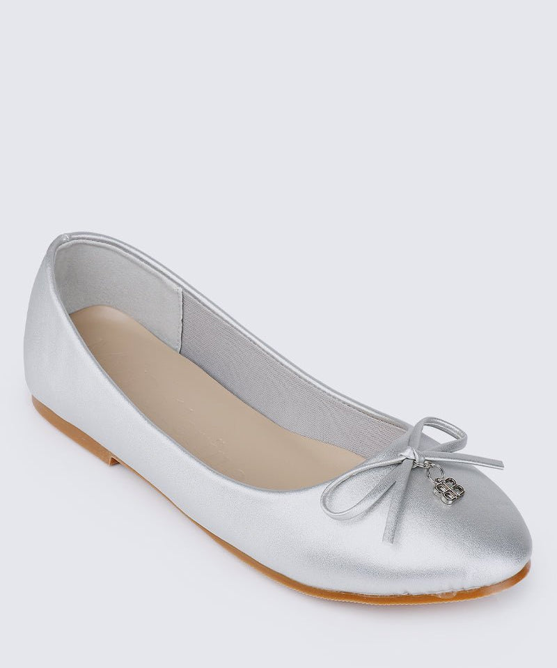 Briony Comfy Ballerina In Silver - myballerine