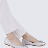 Briony Comfy Ballerina In Silver - myballerine