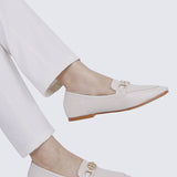 Britt Comfy Loafers In Beige - myballerine
