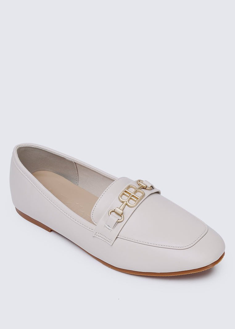 Britt Comfy Loafers In Beige - myballerine