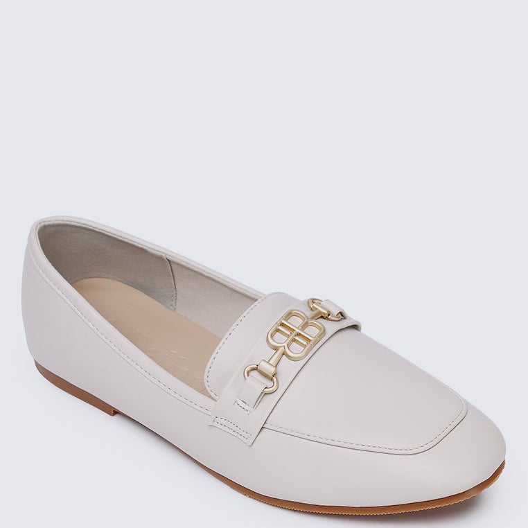 Britt Comfy Loafers In Beige - myballerine
