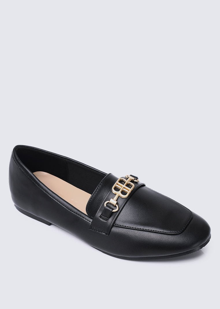 Britt Comfy Loafers In Black - myballerine