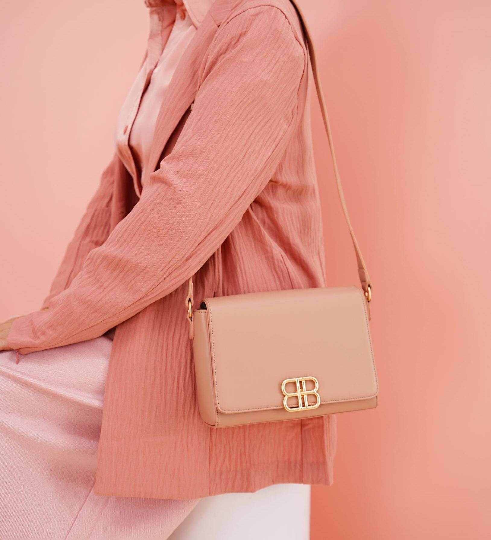 Bryssa Shoulder Bag In Rose - myballerine