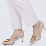 Camellia Comfy Pumps In NudeShoes - myballerine