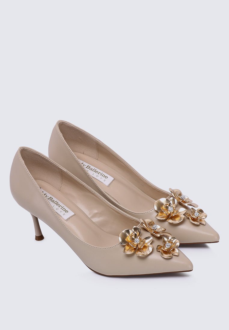 Camellia Comfy Pumps In NudeShoes - myballerine