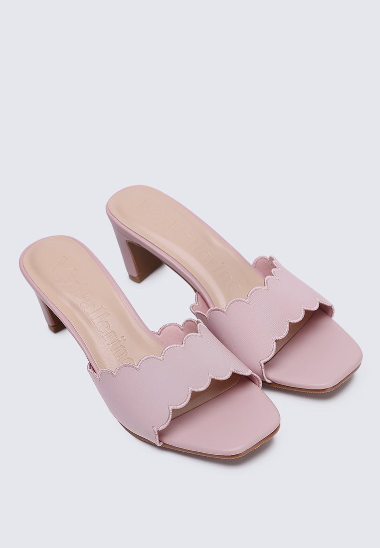 Carmen Comfy Heels In Nude Pink - myballerine