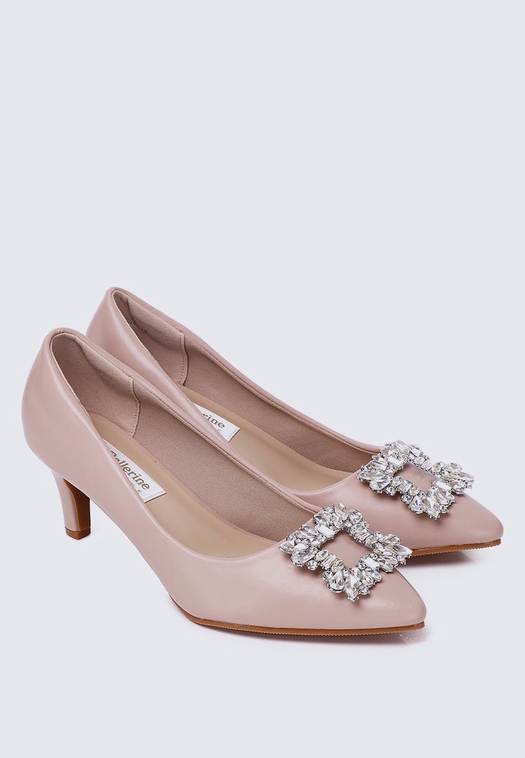 Casey Comfy Pumps In Nude PinkPumps - myballerine