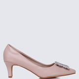 Casey Comfy Pumps In Nude PinkPumps - myballerine