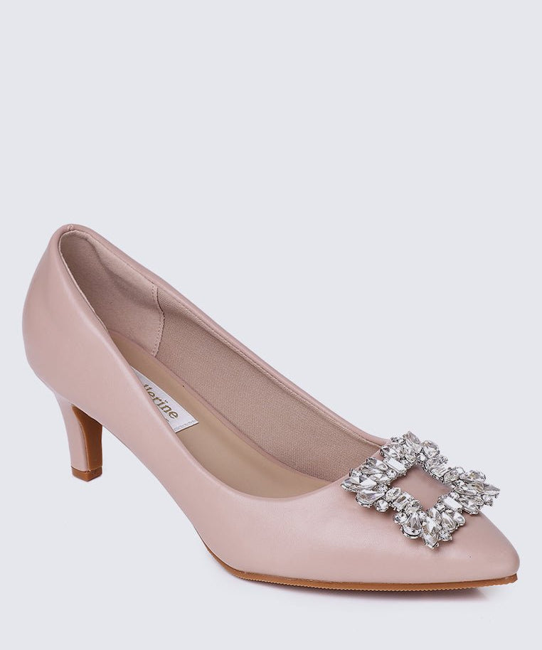 Casey Comfy Pumps In Nude PinkShoes - myballerine