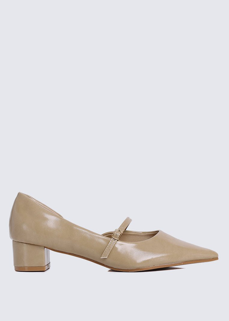 Catherine Ultra WideFit Comfy Heels In AlmondHeels - myballerine