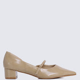 Catherine Ultra WideFit Comfy Heels In AlmondHeels - myballerine