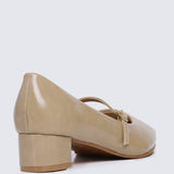 Catherine Ultra WideFit Comfy Heels In AlmondHeels - myballerine