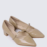 Catherine Ultra WideFit Comfy Heels In AlmondHeels - myballerine