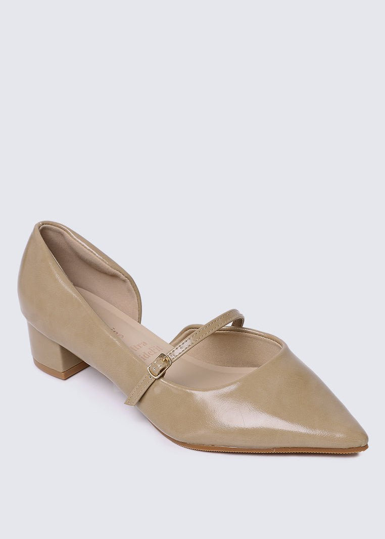 Catherine Ultra WideFit Comfy Heels In AlmondHeels - myballerine