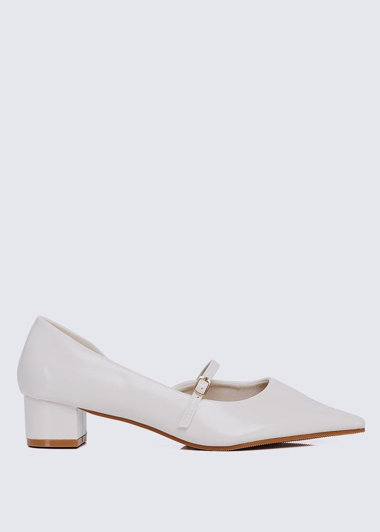 Catherine Ultra WideFit Comfy Heels In Off WhiteHeels - myballerine