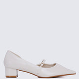 Catherine Ultra WideFit Comfy Heels In Off WhiteHeels - myballerine