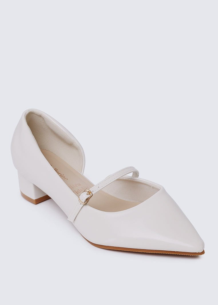 Catherine Ultra WideFit Comfy Heels In Off WhiteHeels - myballerine