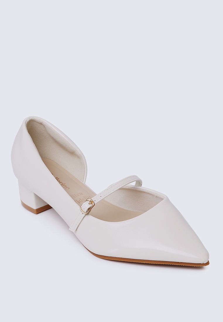 Catherine Ultra WideFit Comfy Heels In Off WhiteHeels - myballerine