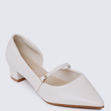 Catherine Ultra WideFit Comfy Heels In Off WhiteHeels - myballerine