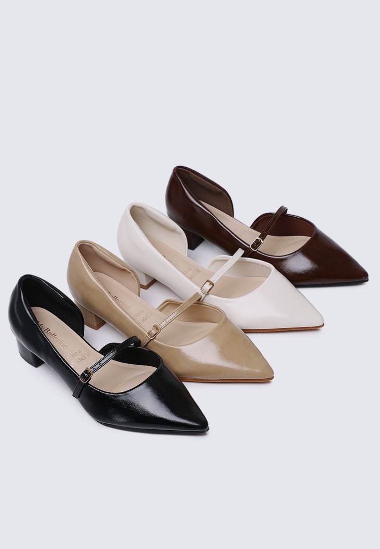 Catherine Ultra WideFit Comfy Heels In Off WhiteHeels - myballerine