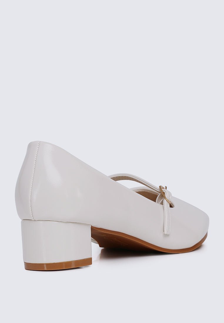 Catherine Ultra WideFit Comfy Heels In Off WhiteHeels - myballerine